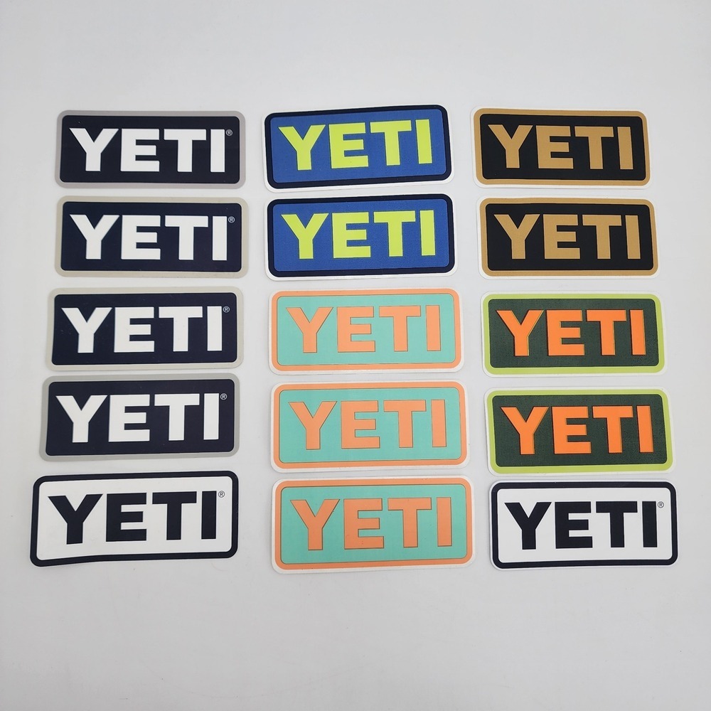 Yeti Sticker Set Lot Of 20 Stickers‎ Multicolor 4 in.